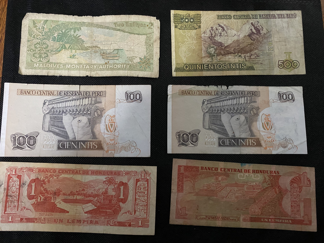CSIS-GREAT评级精品钱币拍卖第三十一期 秘鲁 马尔代夫 洪都拉斯纸币6张