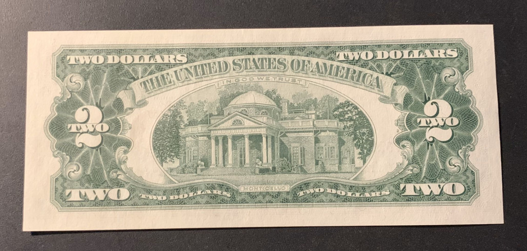 紫瑗钱币—微拍第44期—纸币场 美国 1963年 2美元 红印 UNC