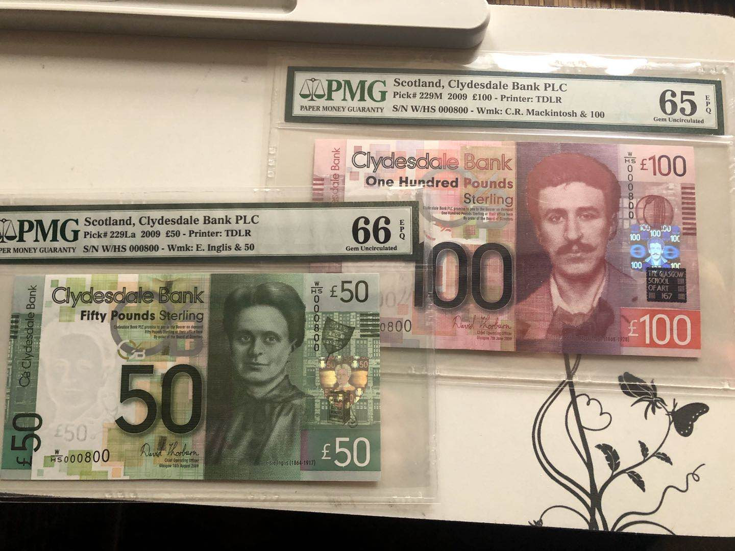 【收藏联盟】第130期拍卖——伊比利亚斗牛士（共55拍） 【一组5张】苏格兰 2008年 5-100镑 全同小号800 PMG65EPQ-67EPQ 非常漂亮