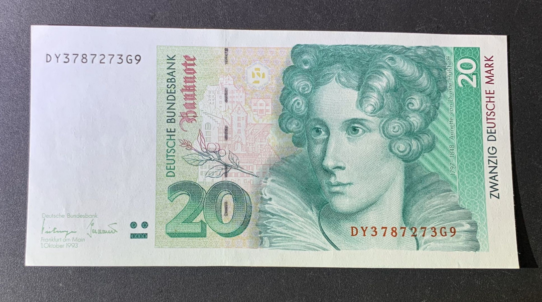 紫瑗钱币—微拍第44期—纸币场 德国 1993年 20马克 UNC