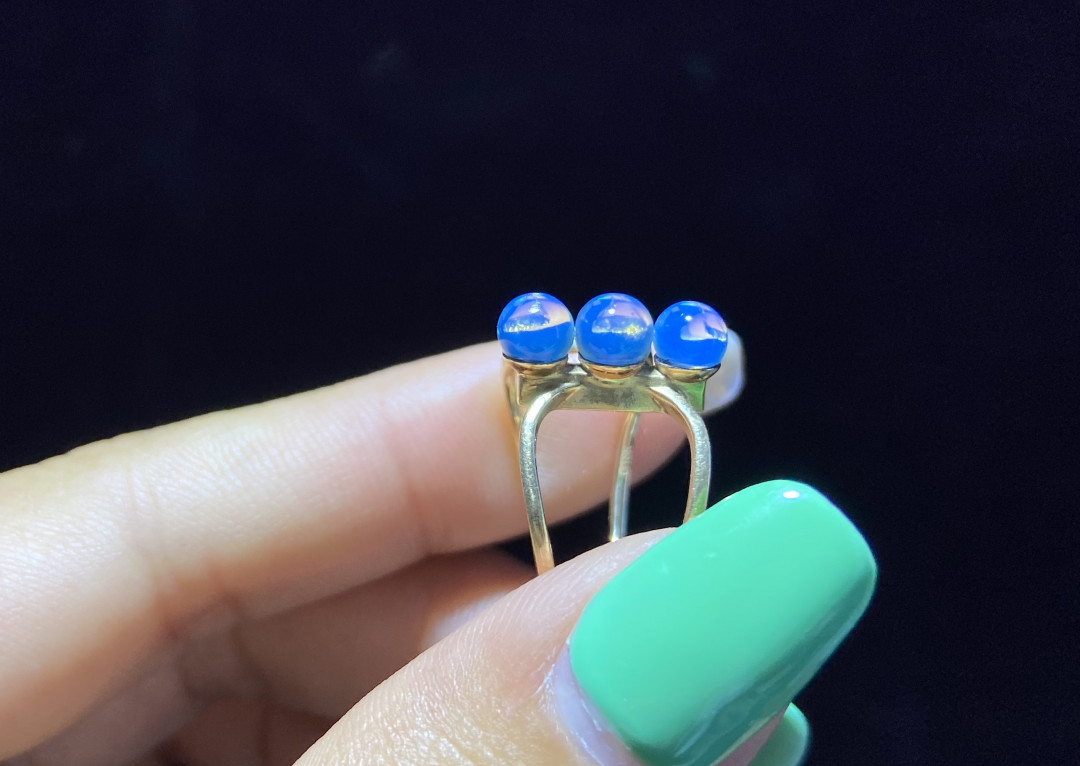 多米、缅甸琥珀混拍专场 多米尼加蓝珀女戒