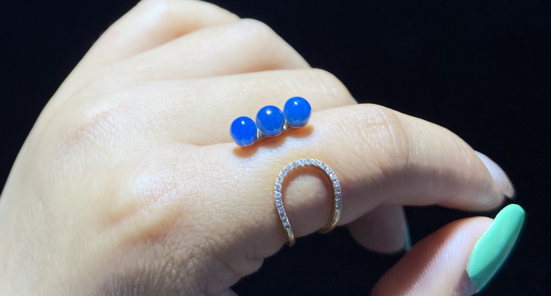 多米、缅甸琥珀混拍专场 多米尼加蓝珀女戒