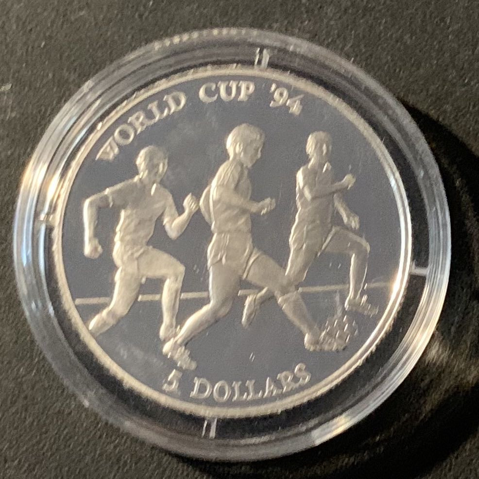紫瑗钱币—微拍第45期  库克群岛 1991年 94美国世界杯 5元 10克 0.5银
