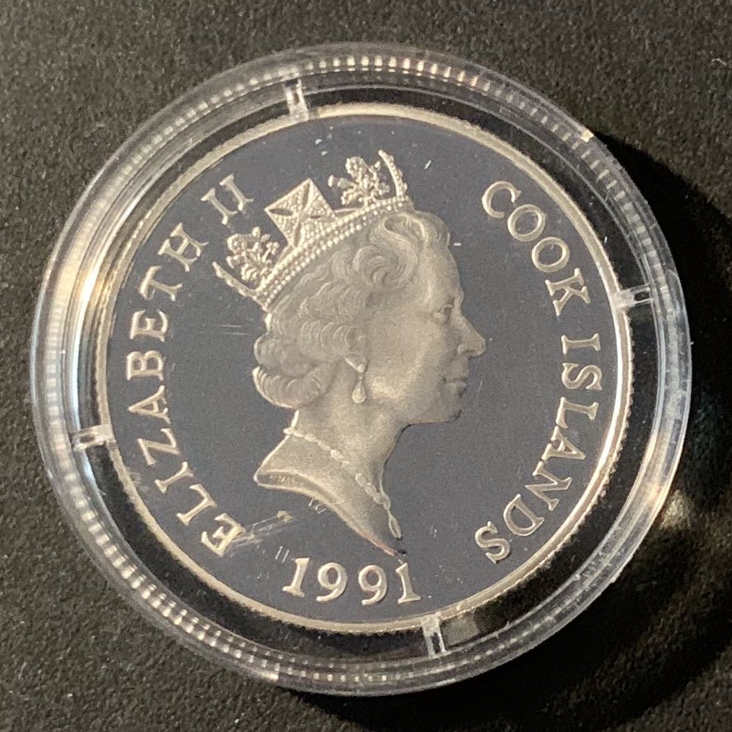 紫瑗钱币—微拍第45期  库克群岛 1991年 94美国世界杯 5元 10克 0.5银