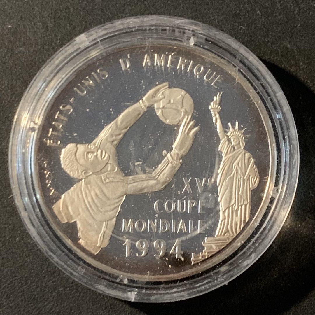 紫瑗钱币—微拍第45期  刚果 1994年 94美国世界杯 500法郎 20克 0.999银 精制