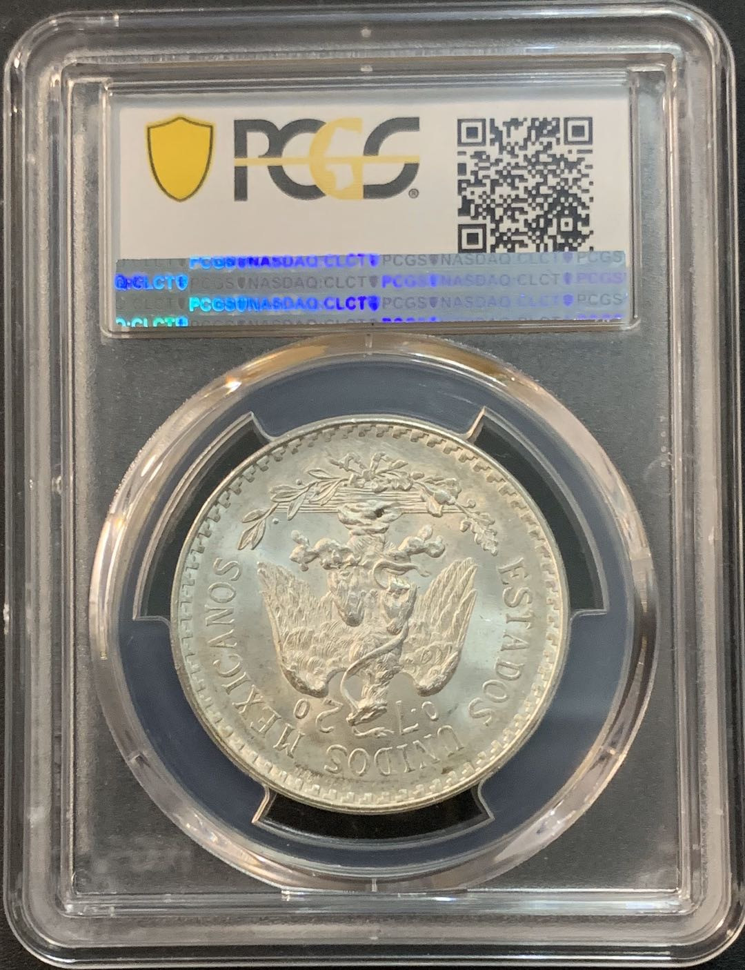 紫瑗钱币—微拍第45期  墨西哥 1943年 鹰洋 1比索 16.6克 PCGS MS65