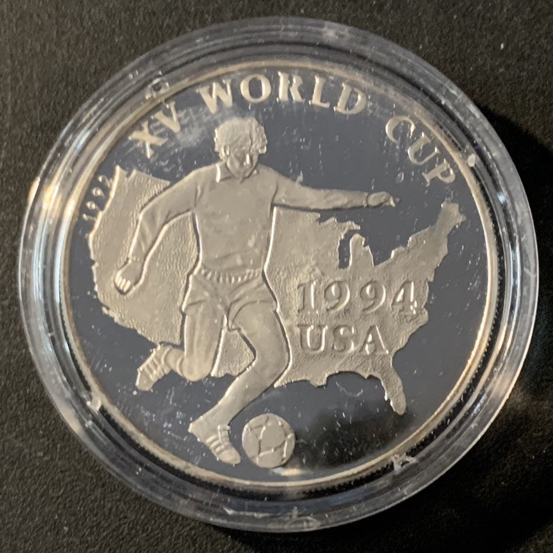 紫瑗钱币—微拍第45期  阿富汗 1992年 94美国世界杯 500阿富汗尼 20克 0.999银 精制