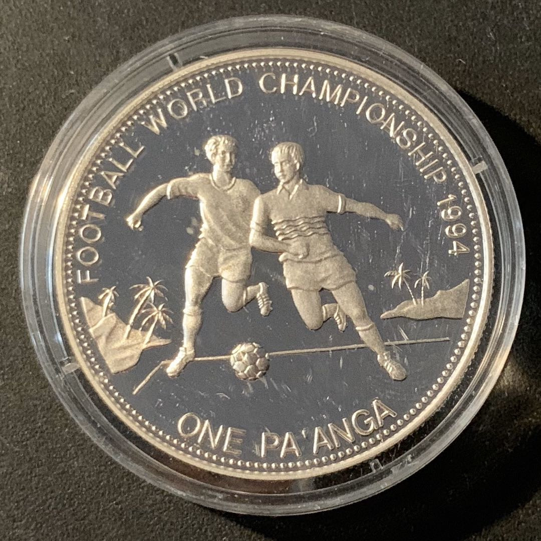 紫瑗钱币—微拍第45期  汤加 1992年 94美国世界杯 1潘加 31.47克 0.925银 精制