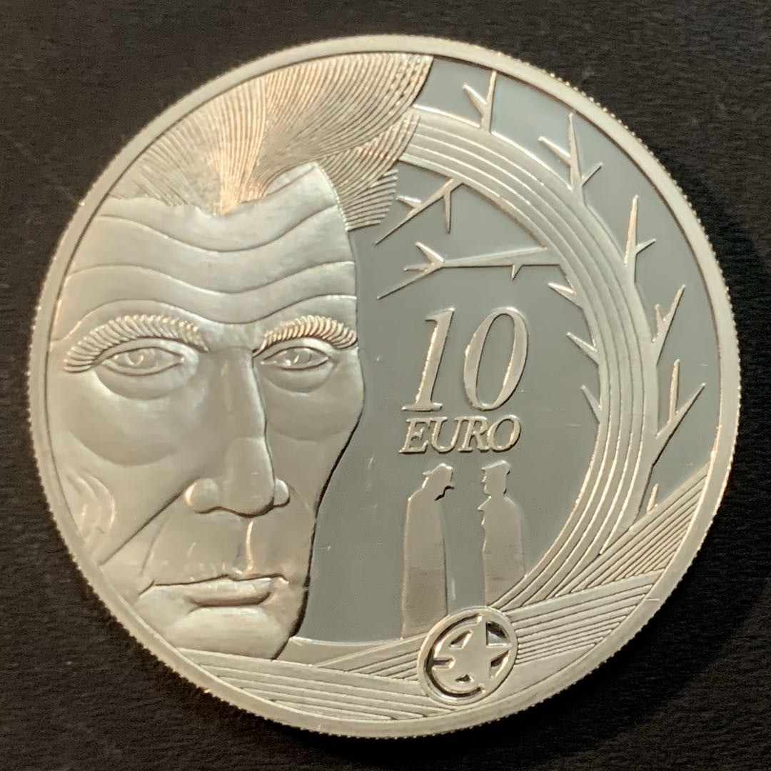 紫瑗钱币—微拍第46期  爱尔兰 2006年 萨米尔-贝克特 诞辰100周年 10欧元 27克 0.925银 精制