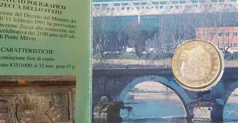 【随心拍&GetCoins】现代钱币拍卖第四十六期 意大利1991年米尔维奥桥纪念银币