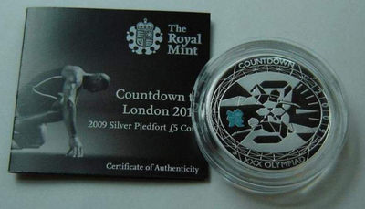 【随心拍&GetCoins】现代钱币拍卖第四十六期 英国2012年伦敦奥运倒计时5镑加厚银币