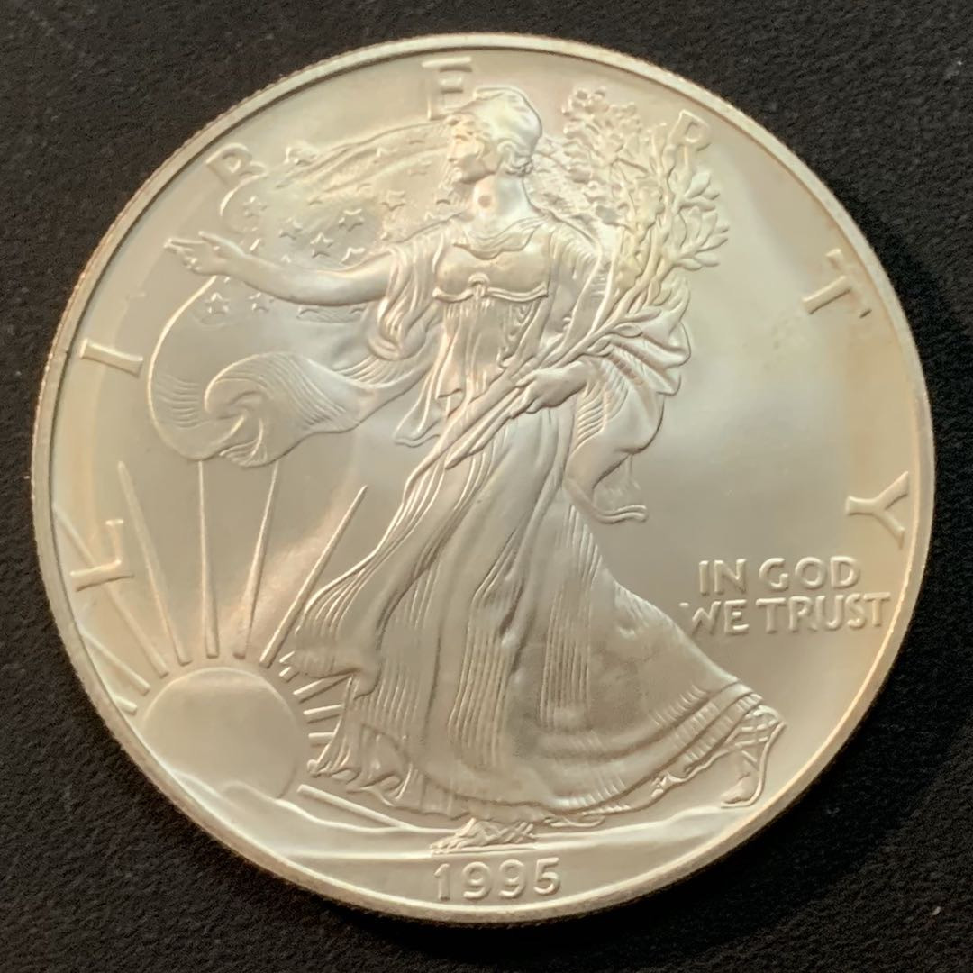 紫瑗钱币—微拍第46期  美国 1995年 行走女神 投资银币  1盎司 31.1克 0.999银 