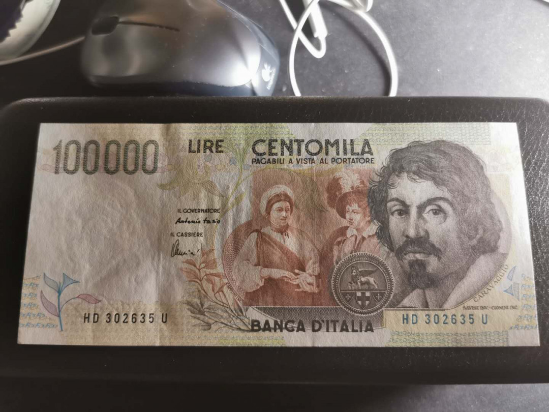 【鲸贝乐淘】千字文·第“知过必改”号拍卖 【意大利🇮🇹】1994年100000里拉，全新全品UNC 