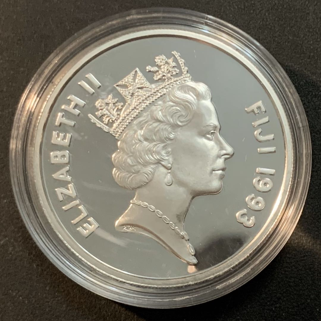 紫瑗钱币—微拍第46期  斐济 1993年 96亚特兰大奥运会 柔道 10元 31.64克 0.925银 精制