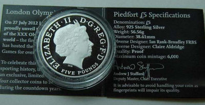 【随心拍&GetCoins】现代钱币拍卖第四十六期 英国2012年伦敦奥运倒计时5镑加厚银币