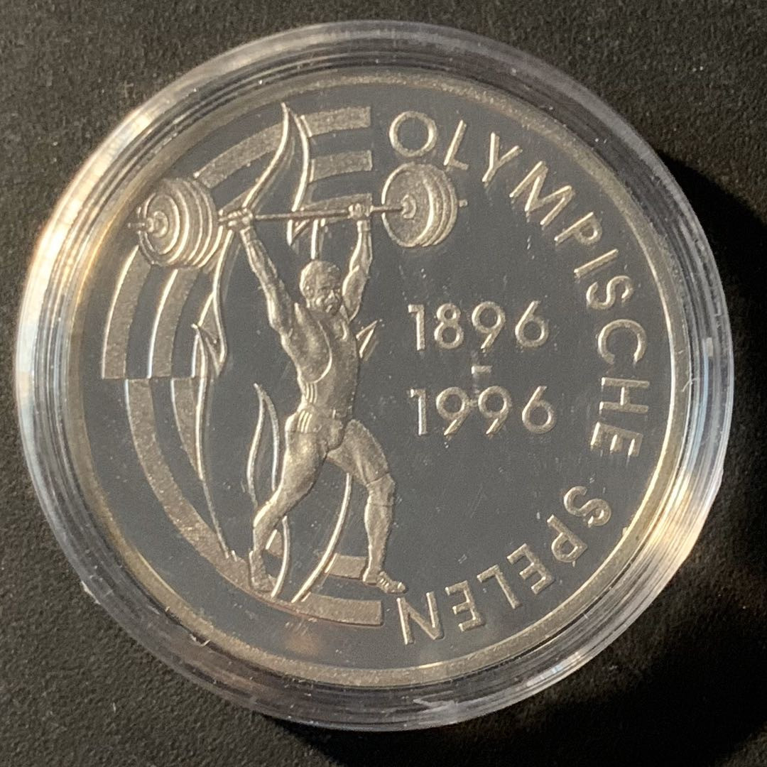 紫瑗钱币—微拍第46期  荷属安的列斯 1995年 亚特兰大奥运会 25盾 25克 0.925银 精制