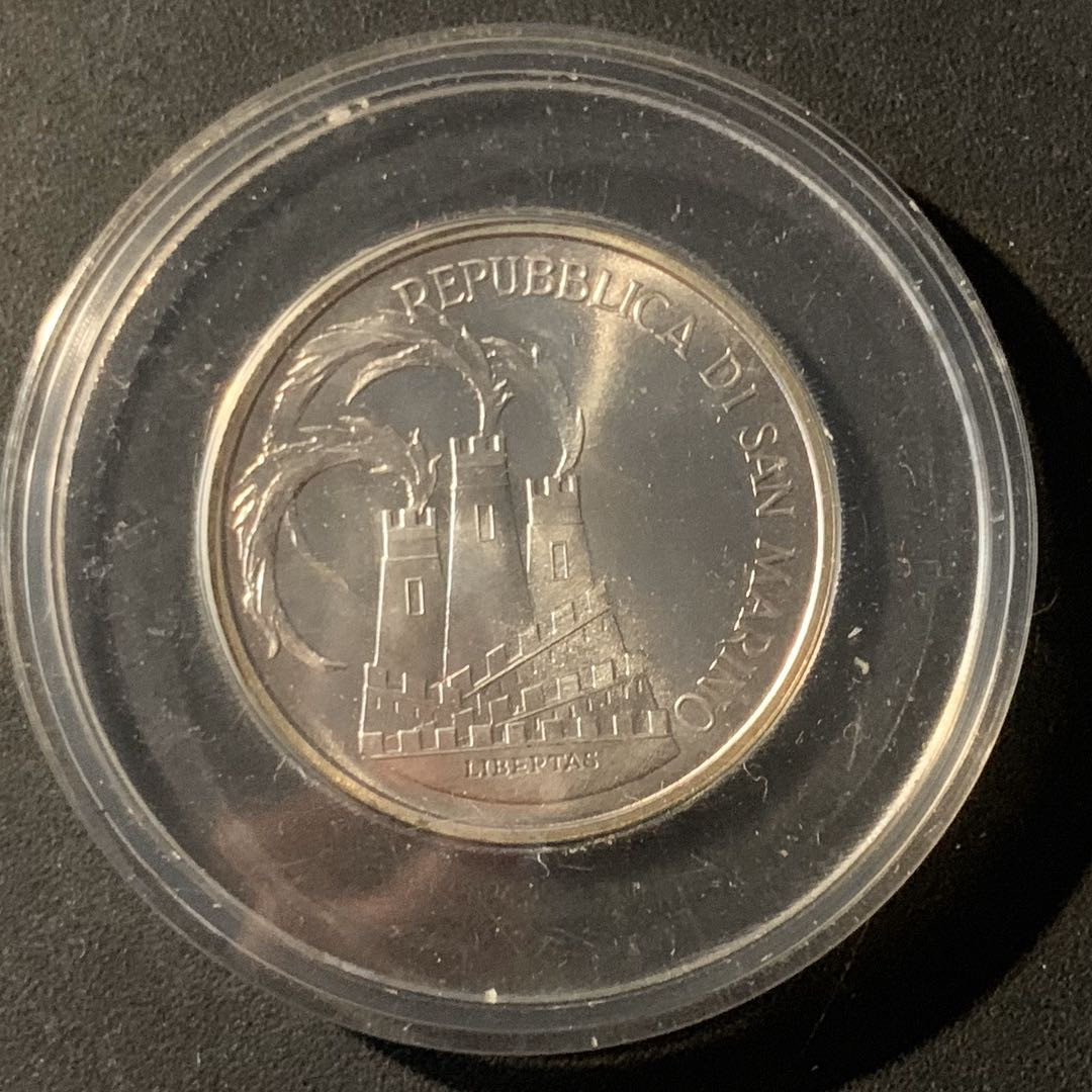 紫瑗钱币—微拍第46期  圣马力 1984年 洛杉矶奥运会 500里拉 11克 0.835银