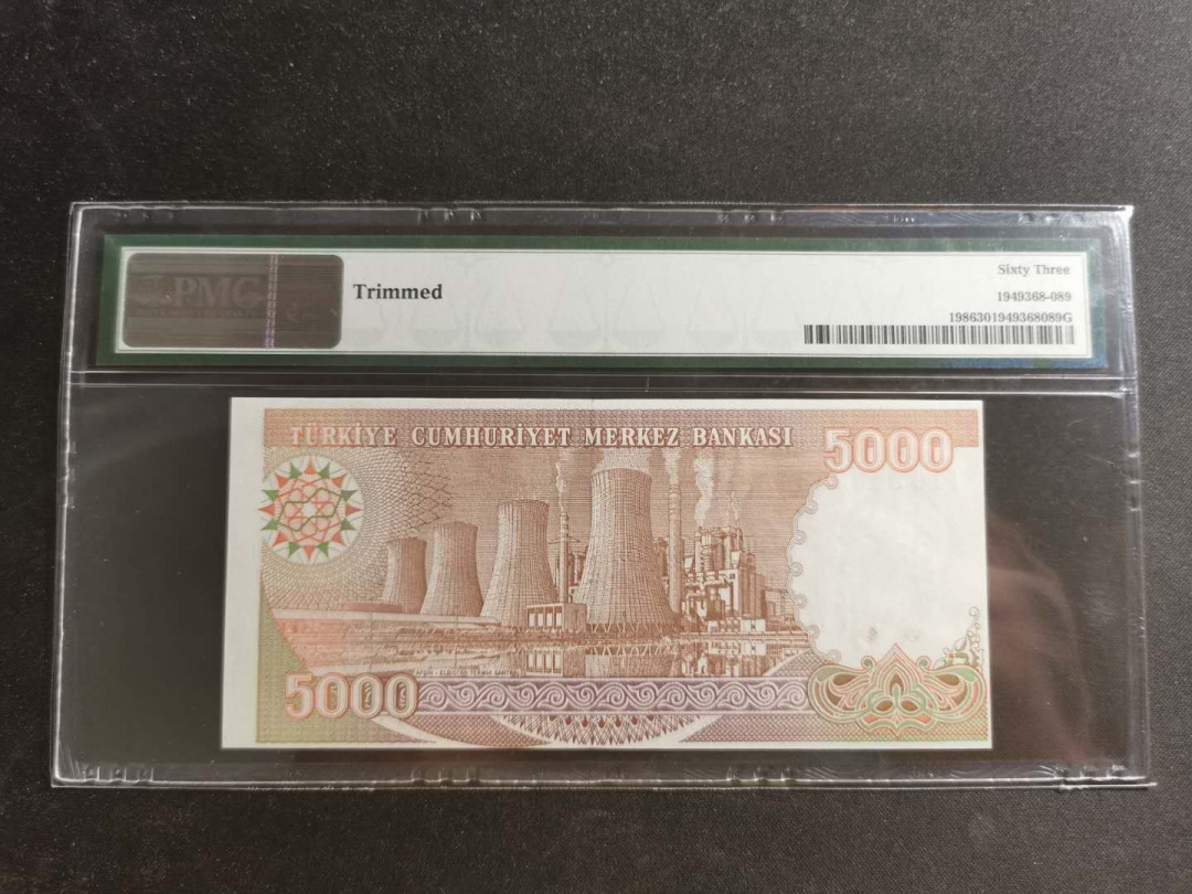 【鲸贝乐淘】千字文·第“知过必改”号拍卖 【土耳其🇹🇷】1970年5000里尔，PMG63 