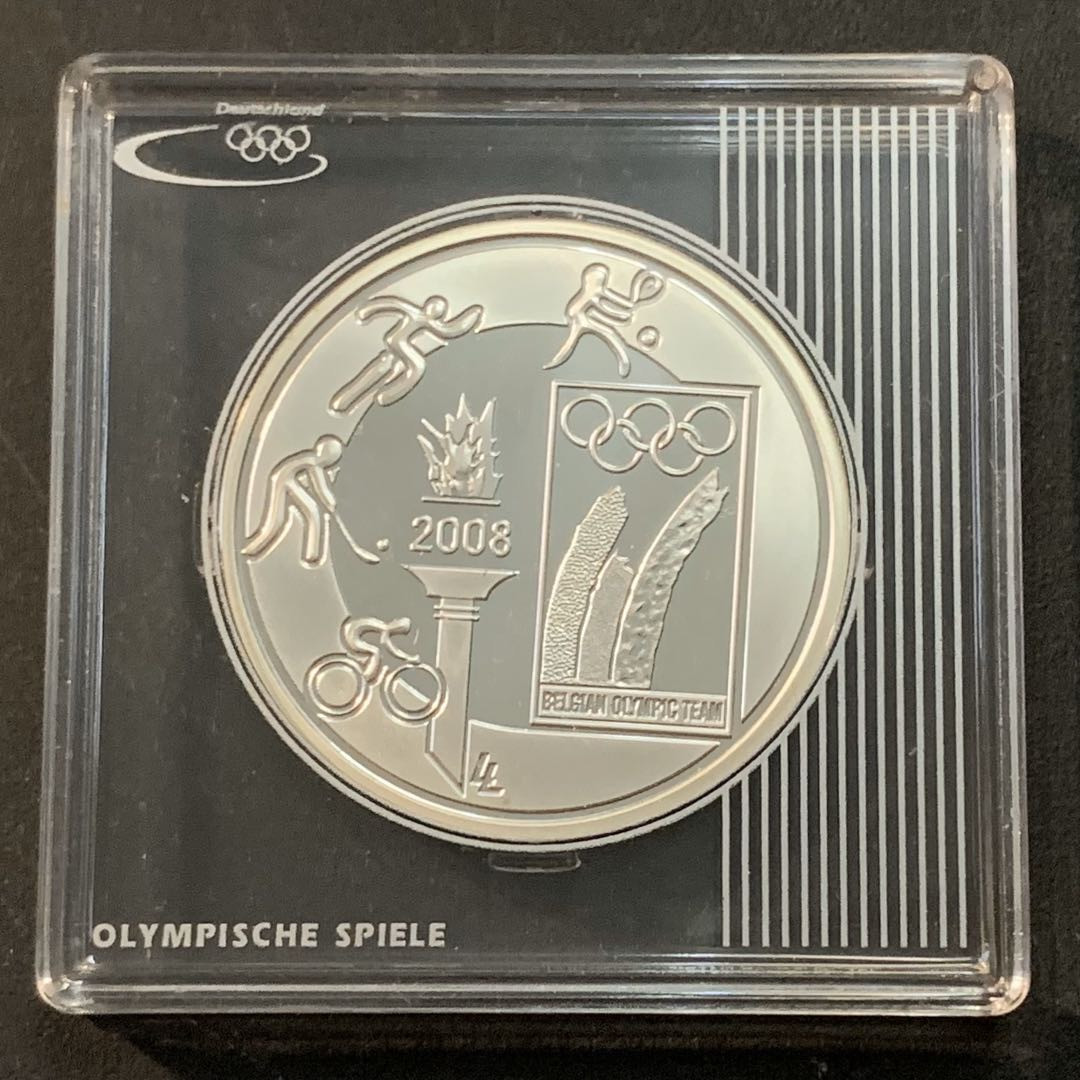 紫瑗钱币—微拍第46期  比利时 2008年 08北京奥运会 10欧元 18.75克 0.925银 精制