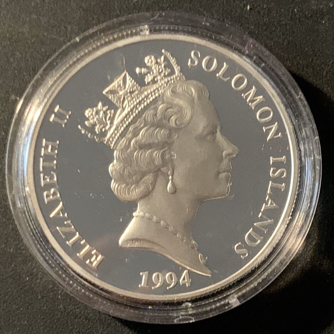 紫瑗钱币—微拍第46期  所罗门群岛 1994年 亚特兰特奥运会  接力跑  28.28克 0.925银 精制