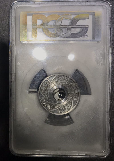 【随心拍&GetCoins】现代钱币拍卖第四十六期 图瓦卢2016年阴阳太极旋转魅力仿古银币PCGS69