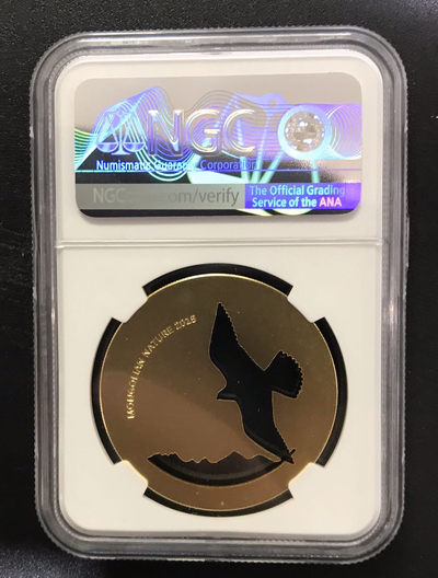 【随心拍&GetCoins】现代钱币拍卖第四十六期 蒙古2015年大自然系列3翱翔猎隼镂空镀金NGC69