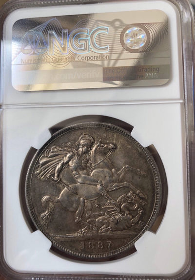 【随心拍&GetCoins】现代钱币拍卖第四十六期 名誉品英国1887年维多利亚加冕50周年克朗银币