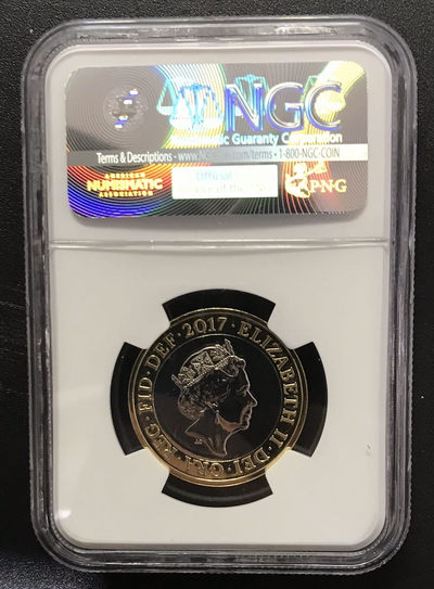 【随心拍&GetCoins】现代钱币拍卖第四十六期 英国2017年简奥斯汀逝世200周年 2英镑 双金属 NGC68