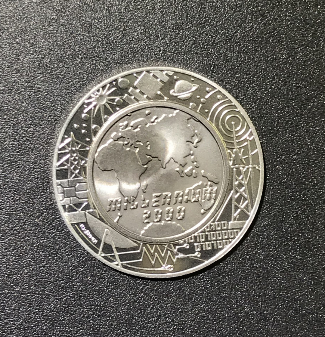 【随心拍&GetCoins】现代钱币拍卖第四十六期 奥地利2000年迎接新世纪千禧年精制银钛双色双金属纪念币