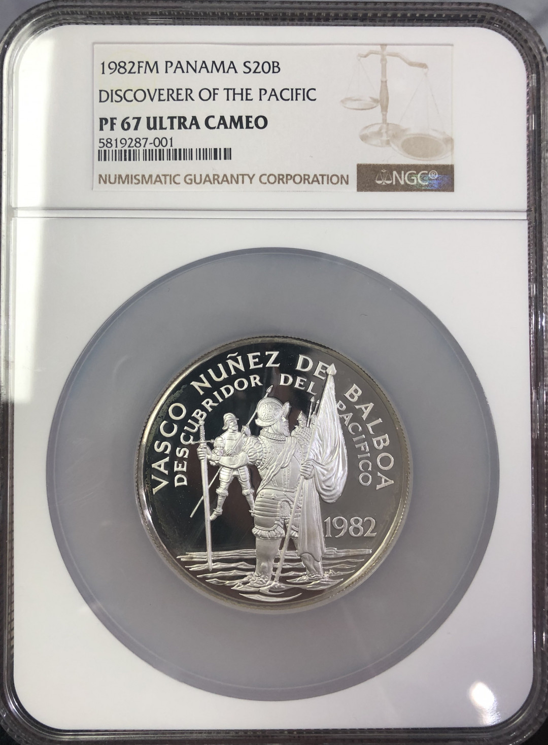 【随心拍&GetCoins】现代钱币拍卖第四十六期 【克劳斯获奖币】巴拿马1982年20巴波亚银币