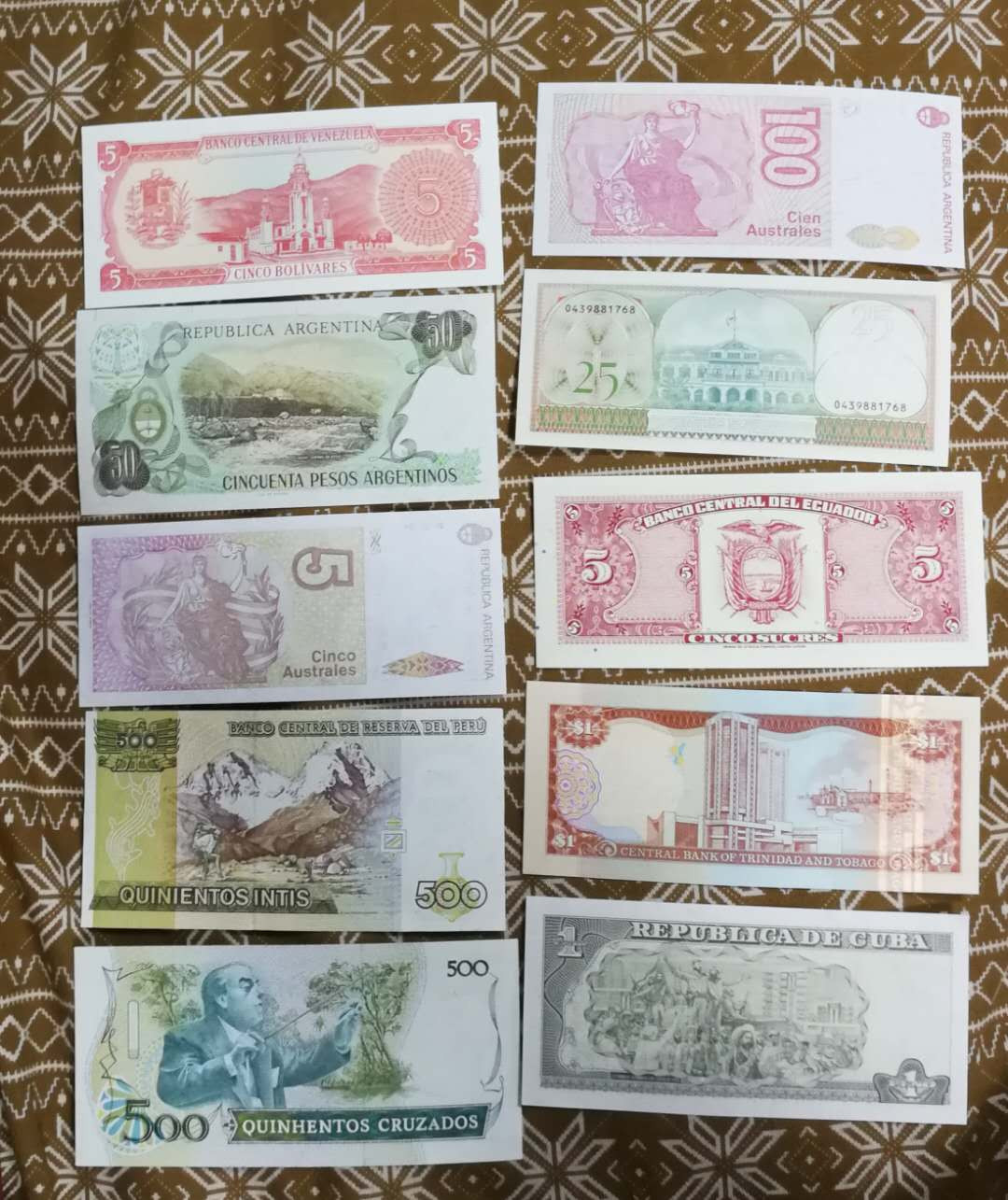 北京马甸外币专卖拍卖第一期纸币专场，陆续上新敬请关注 美洲纸币十种，品相全新