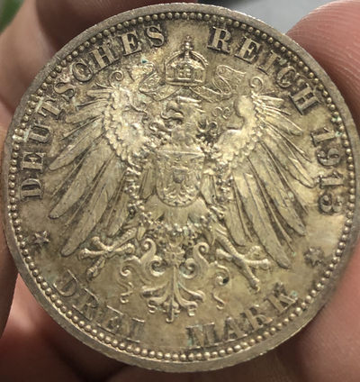 【随心拍&GetCoins】现代钱币拍卖第四十六期 德国普鲁士1913年威廉二世加冕25周年3马克银币！