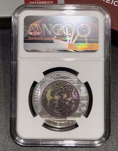 【随心拍&GetCoins】现代钱币拍卖第四十六期 奥地利2020年银铌双金属系列大数据25欧纪念银币NGC70首期蓝标