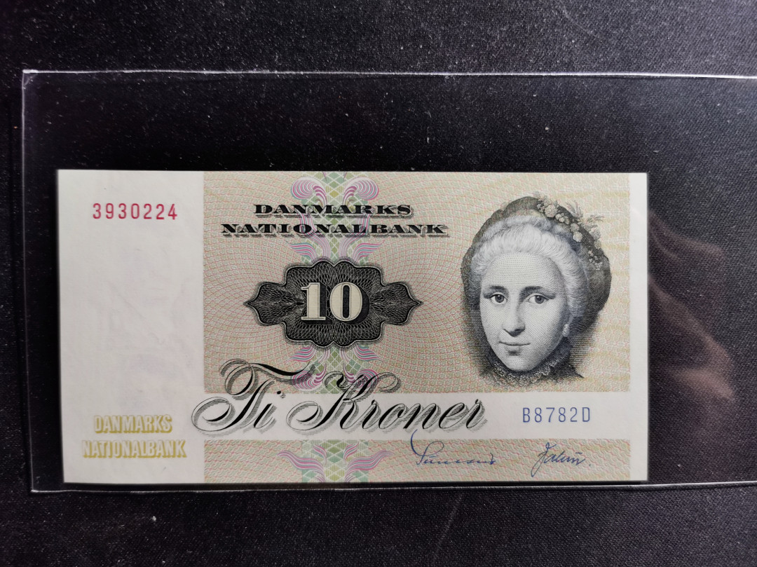 【鲸贝乐淘】千字文·第“男效才良”号拍卖 【丹麦🇩🇰】1972年10元，小鸭子🦆，全新全品UNC 