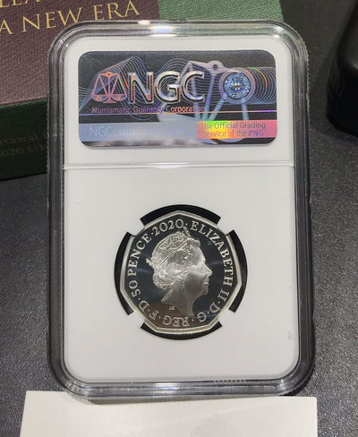 【随心拍&GetCoins】现代钱币拍卖第四十六期 英国2020年脱欧50便士多边形精制纪念银币NGC69首期蓝标