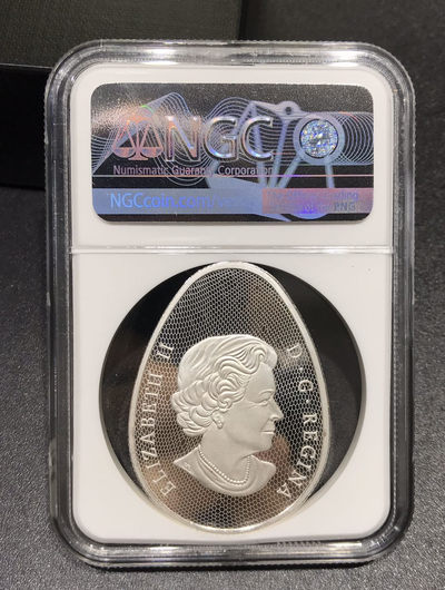 【随心拍&GetCoins】现代钱币拍卖第四十六期 加拿大2019年恐龙蛋系列孵化的鸭嘴龙夜光银币NGC70首期蓝标