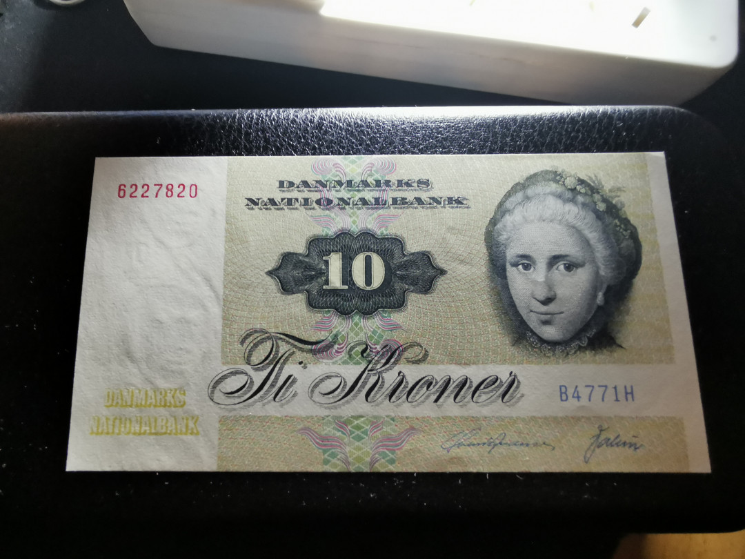 【鲸贝乐淘】千字文·第“知过必改”号拍卖 【丹麦🇩🇰】1972年10元，全新全品UNC ，小鸭子🦆