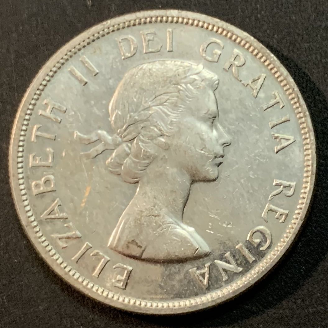 紫瑗钱币—微拍第47期  加拿大 1957年 伊丽莎白二世 1元 23.4克 0.8银