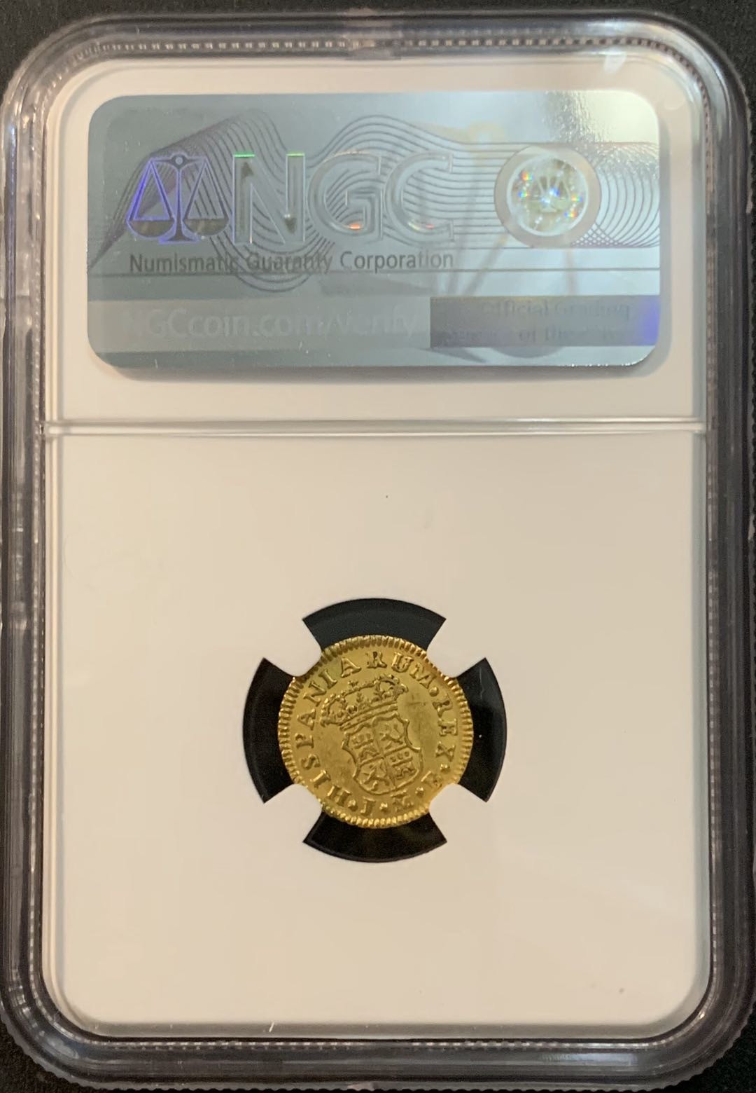 紫瑗钱币—微拍第47期  西班牙 1756年 费迪南六世 1/2埃斯库多 NGC AU Detail