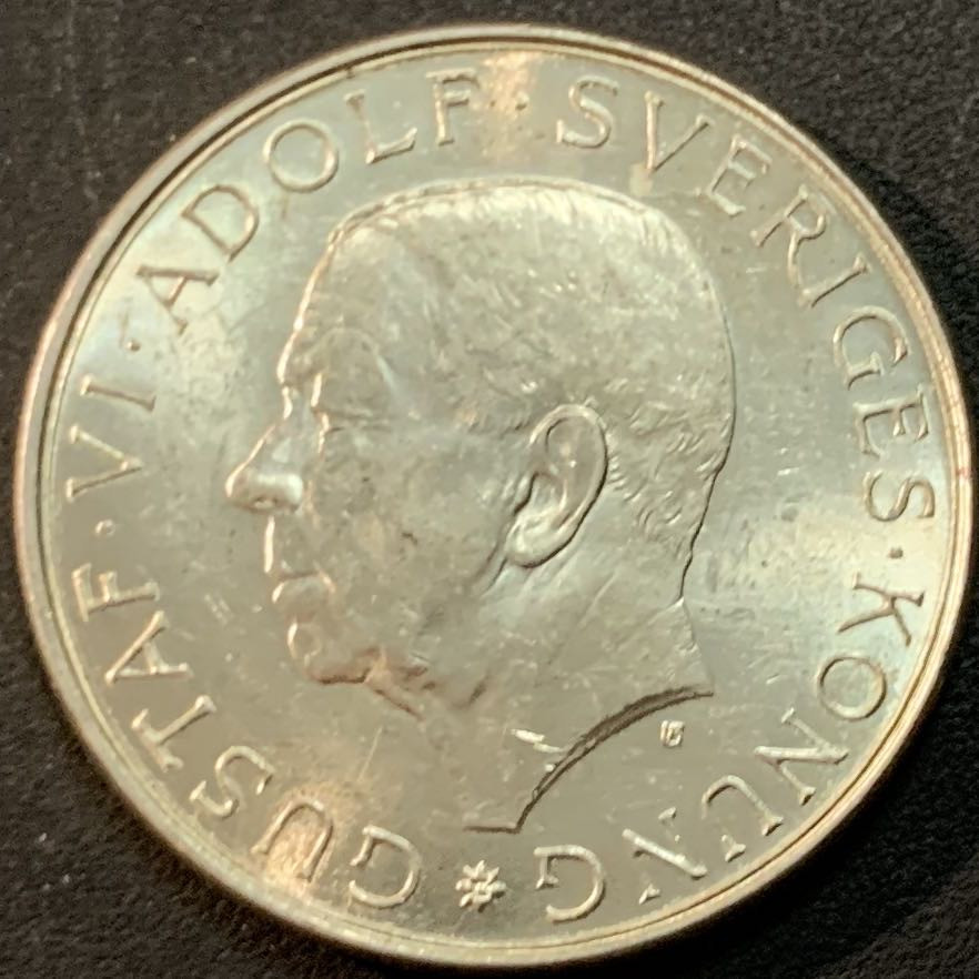 紫瑗钱币—微拍第47期  瑞典 1972年 古斯塔夫六世诞辰90周年 10克朗 18克 0.83银