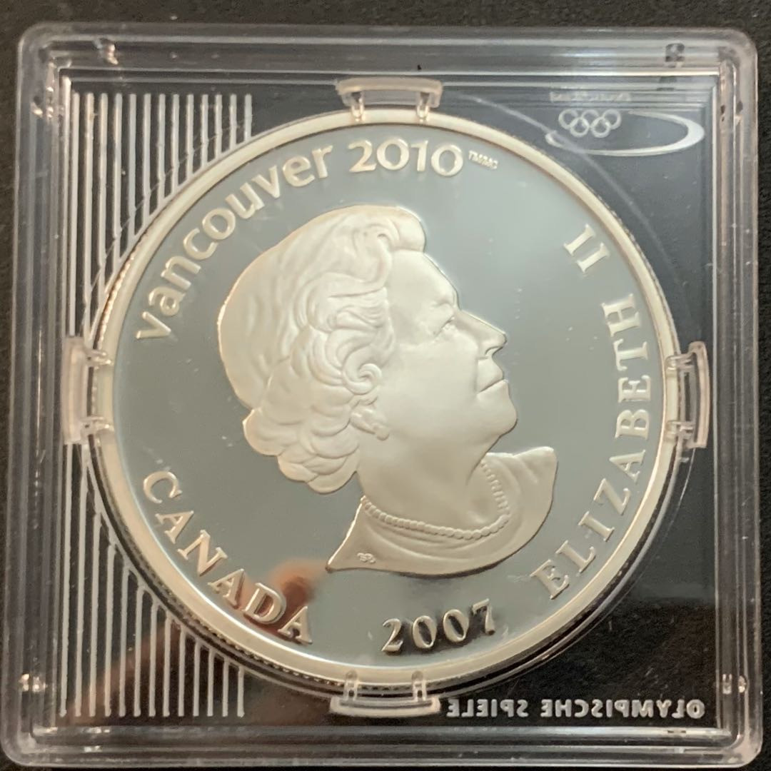紫瑗钱币—微拍第47期  加拿大 2007年 10温哥华冬奥会 国旗 25元 幻彩银币 27.78克 0.925银 精制