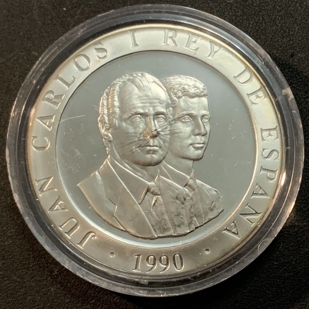 紫瑗钱币—微拍第47期  西班牙 1990年 巴塞罗那奥运会 会徽 2000比塞塔 27克 0.925银 精制