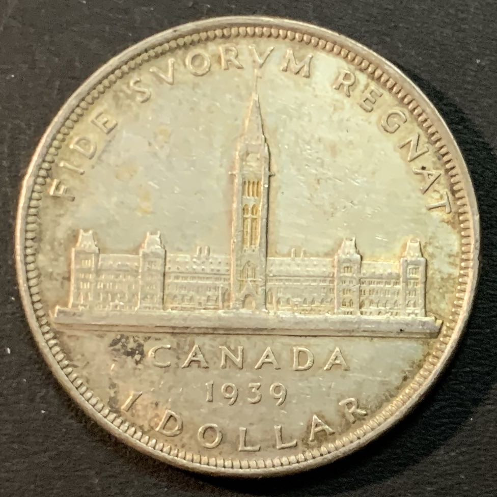 紫瑗钱币—微拍第47期  加拿大 1939年  乔治六世 议会百年 1元 23.5克 0.8银