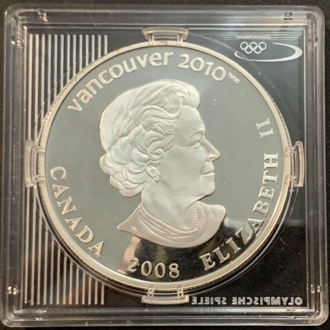 紫瑗钱币—微拍第47期  加拿大 2008年 10温哥华冬奥会  场馆 25元 幻彩银币 27.78克 0.925银 精制