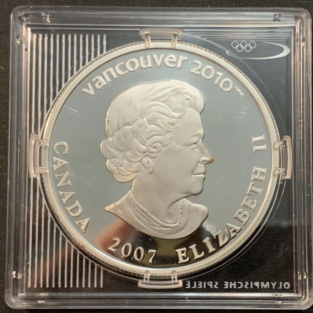 紫瑗钱币—微拍第47期  加拿大 2007年 10温哥华冬奥会 冰壶 25元 幻彩银币 27.78克 0.925银 精制