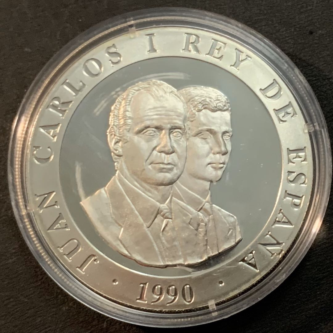 紫瑗钱币—微拍第47期  西班牙 1990年 巴塞罗那奥运会 曲棍球 2000比塞塔 27克 0.925银 精制