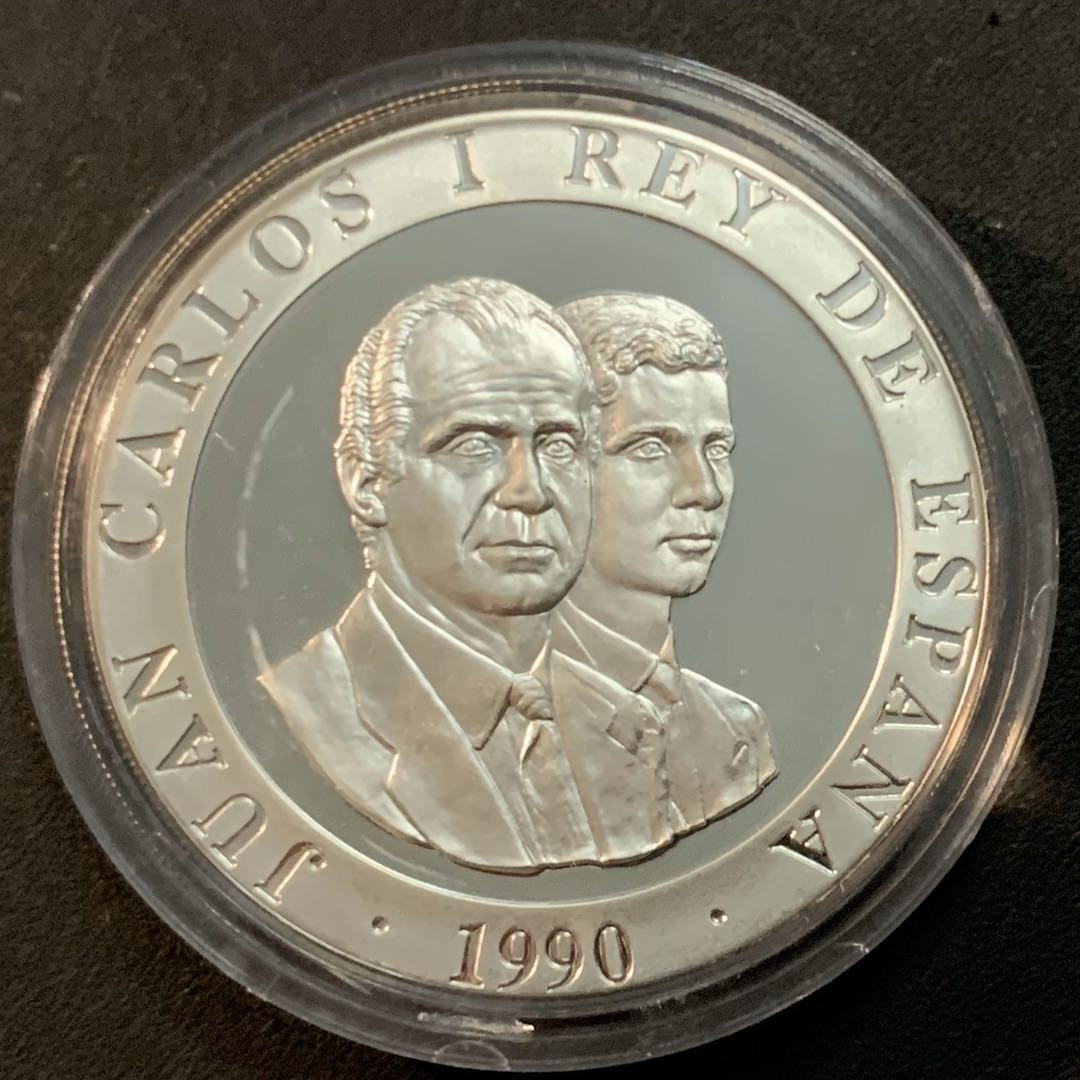 紫瑗钱币—微拍第47期  西班牙 1990年 巴塞罗那奥运会 足球 2000比塞塔 27克 0.925银 精制