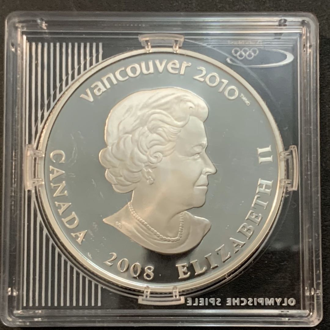 紫瑗钱币—微拍第47期  加拿大 2008年 10温哥华冬奥会  速滑车 25元 幻彩银币 27.78克 0.925银 精制
