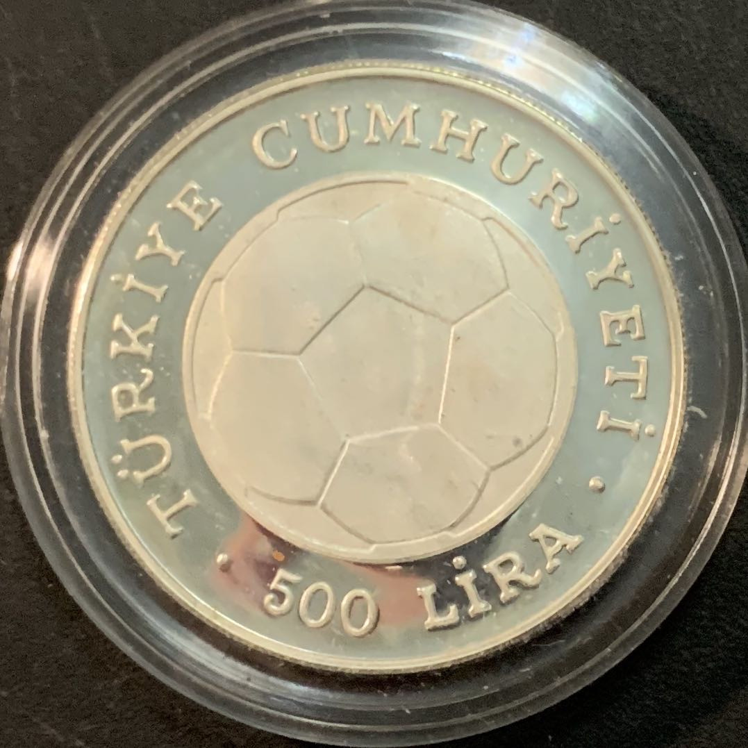 紫瑗钱币—微拍第47期  土耳其 1982年 西班牙世界杯 扑球 500里拉 23.33克 0.925银 精制