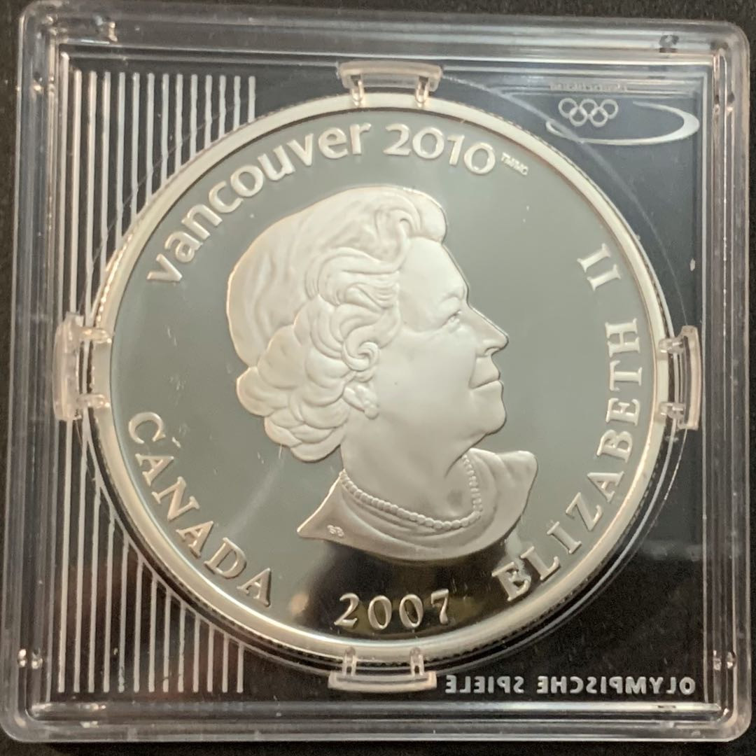 紫瑗钱币—微拍第47期  加拿大 2007年 10温哥华冬奥会 雪地射击 25元 幻彩银币 27.78克 0.925银 精制